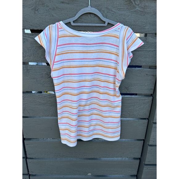 ANDREE Soft flutter sleeve striped shirt.  Vintage vibe, extremely soft.  Sz‎ M - Picture 4 of 4